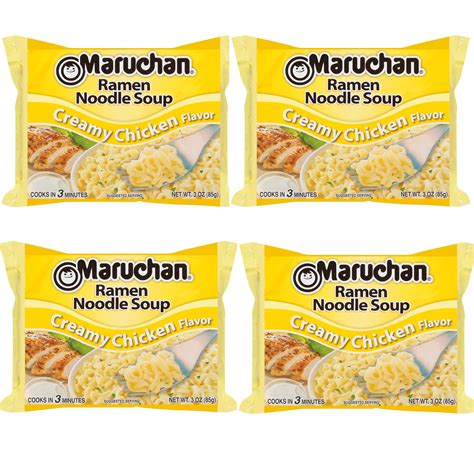 Maruchan Ramen Creamy Chicken Flavor Cooks in 3 Minutes 3 Oz Pack of 4 - Walmart.com