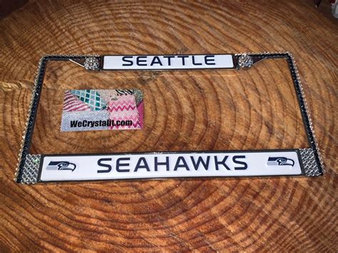 Seattle Seahawks Football Frame Crystal Sparkle Auto Bling - Etsy