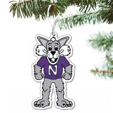 Northwestern University Wildcats Laser Cut Acrylic Willie the Wildcat Ornament