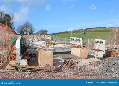 Road Bridge on a Construction Site Stock Image - Image of construction ...