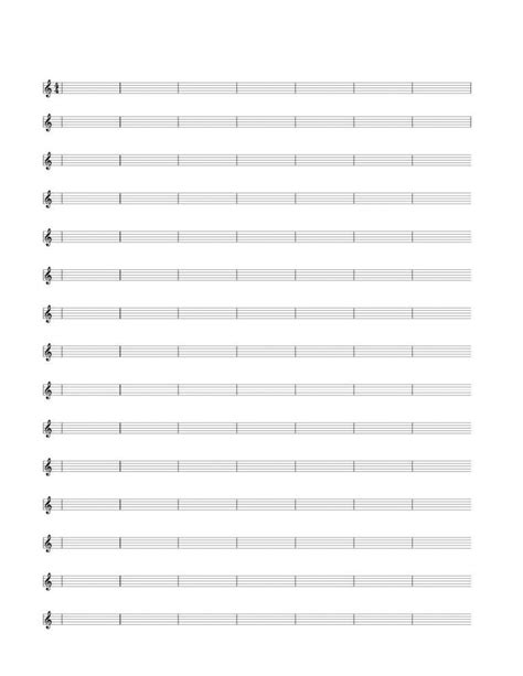 4/4 Time Signature Single Bar Blank Sheet Music | Woo! Jr. Kids ...