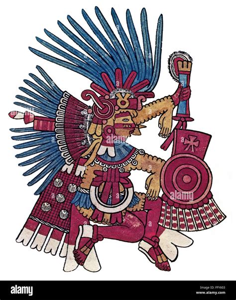 MEXICO: HUITZILOPOCHTLI. /nThe Aztec god of war and patron of Stock Photo, Royalty Free Image ...