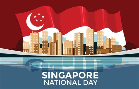 Singapore National Day with Skyline and Flag Background 3111945 Vector Art at Vecteezy