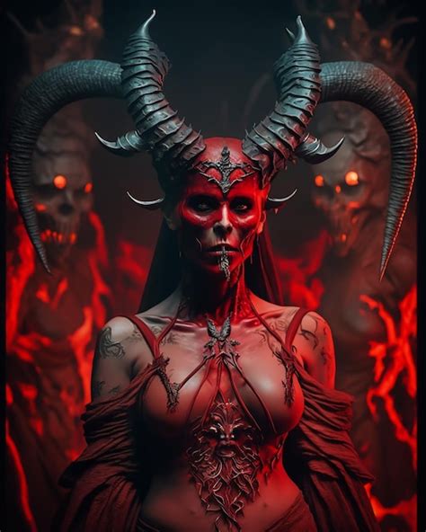 Premium Photo | A poster for the devil with horns and red eyes