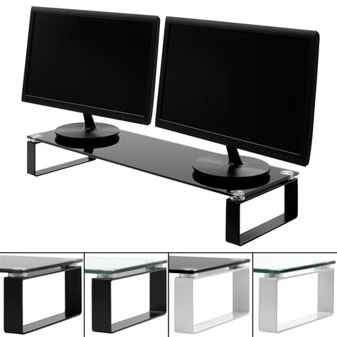 Black And White Wall Shelves: Monitor Stand With Shelf