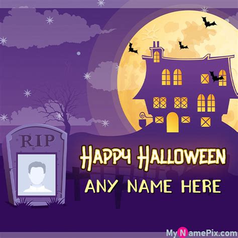 Happy Halloween RIP Card With Picture and Name