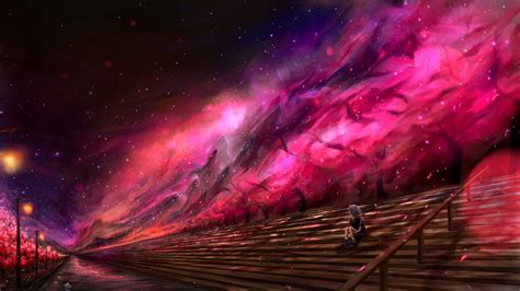 2560x1440 Nebula Sakura Cherry Blossom Galaxy 4k 1440P Resolution ,HD ...