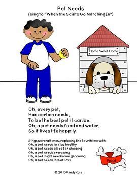 Pets: Songs, Poems, Fingerplays (Dog,Cat, Rabbit, Hamsters, and more!) | Pets preschool theme ...