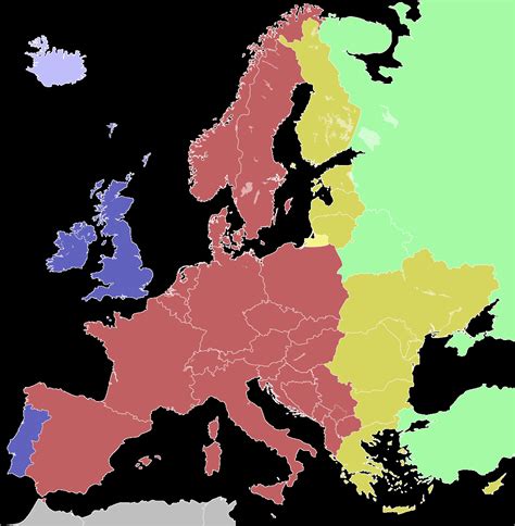 Western Europe Time Zone Map | secretmuseum