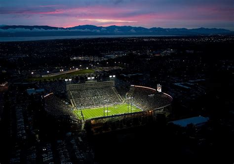 LES at night | Byu, Byu football, Photography career