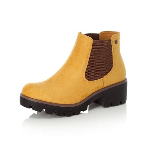 Rieker 99284-68 Ladies Yellow Pull On Ankle Boots - Rieker Ladies from Rieker UK