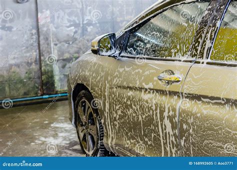 Car wash with foam stock image. Image of foam, black - 168992605