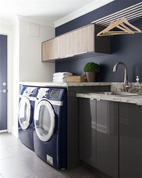 Clean laundry room design featuring hanger room | Orsi Panos Interiors | Ikea laundry room ...