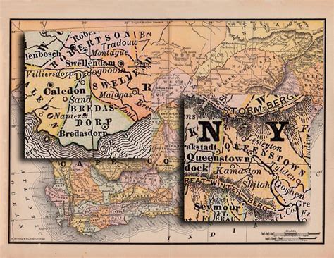 Map of Cape Colony South Africa from 1891 a printable | Etsy