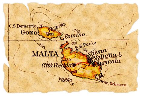 Malta Old Map Stock Image - Image: 17017761