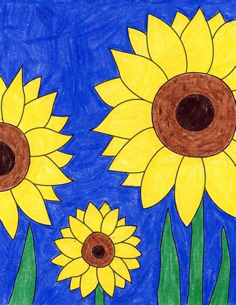 How to Draw a Sunflower · Art Projects for Kids