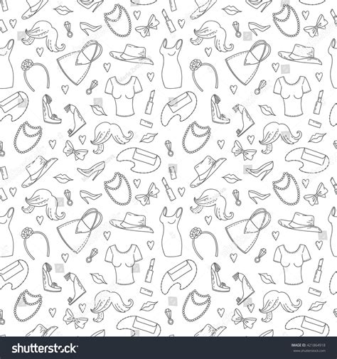 Beautiful Fashion Clothes Seamless Pattern Background Stock Vector ...