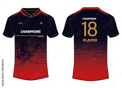 Cricket Jersey Design for RCB - Vector Template