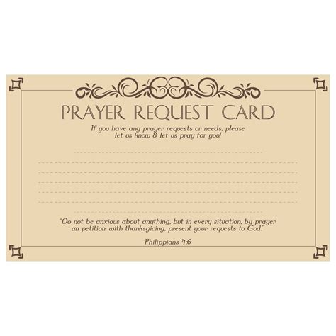 Prayer Request Card Template