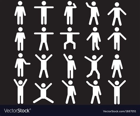 White human pictograms Royalty Free Vector Image