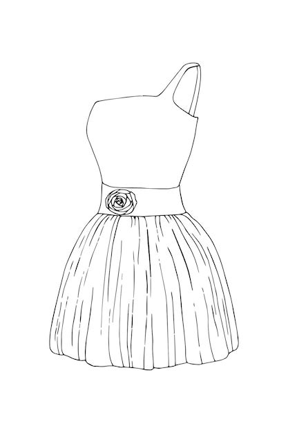 Top 80+ flower dress sketch latest - seven.edu.vn