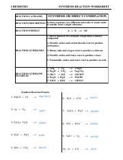 synthesis worksheet.pdf - CHEMISTRY SYNTHESIS REACTION WORKSHEET ...