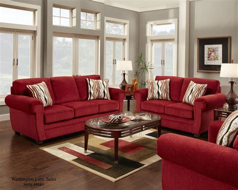 Living room design red sofa - Hawk Haven