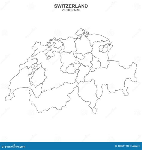 Political Map Of Switzerland Isolated On White Background Vector ...