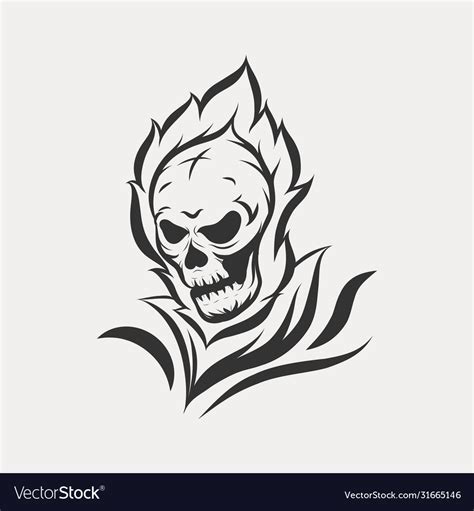 Ghost skull icon logo Royalty Free Vector Image