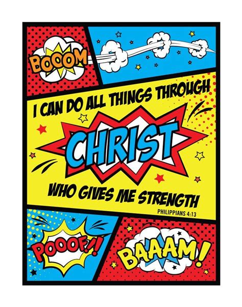 INSTANT DOWNLOAD I Can Do All Things Through Christ Philippians 4:13 Bible Verse Print Children ...