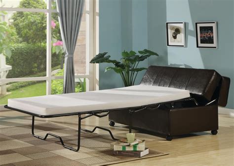 Fold Out Ottoman Sleeper Bed with Mattress - Dark Brown - Walmart.com ...