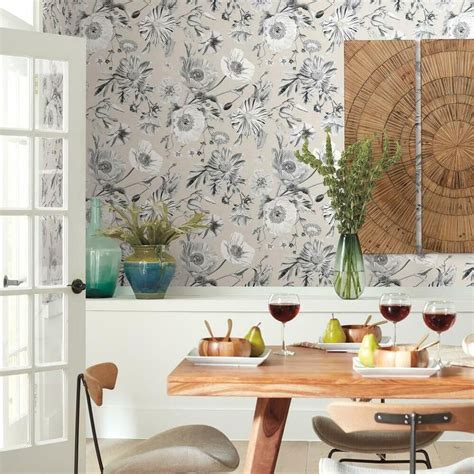 Vintage Poppy Peel and Stick Wallpaper in 2021 | Dining room accents ...