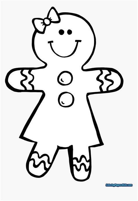 Gingerbread Girl Coloring Pages, HD Png Download , Transparent Png ...