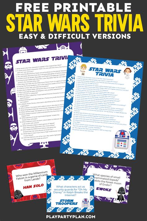 Free Printable Star Wars Trivia Questions - Play Party Plan