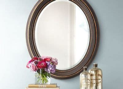 Dark Oil Rubbed Bronze Beveled Oval Wall Mirror 34" Bathroom Vanity ...