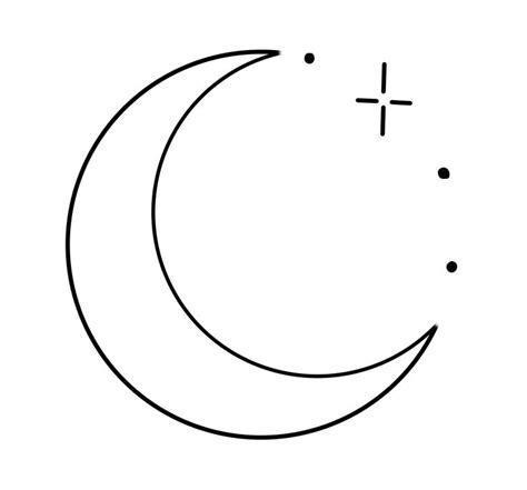 Crescent Moon Tattoo Design with Stars and Cross