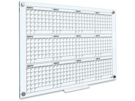 Glass Whiteboard 2023 Calendar 34"x46" Yearly Planner with Marker Tray ...