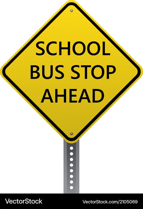 School Bus Stop Ahead Sign