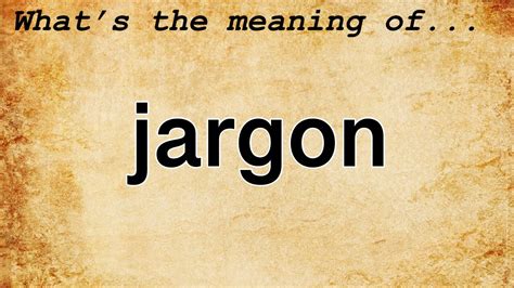 Jargon Meaning : Definition of Jargon - YouTube