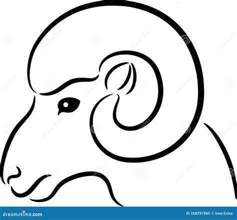 Ram head stock vector. Illustration of mammal, lamb - 268297865