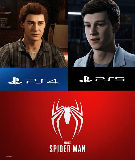 Peter Parker in Marvel's Spider-Man on PS4 vs PS5 : Marvel