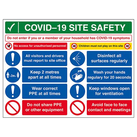 Covid-19 Site Safety Boards | Infection Control Essentials | Safety Signs