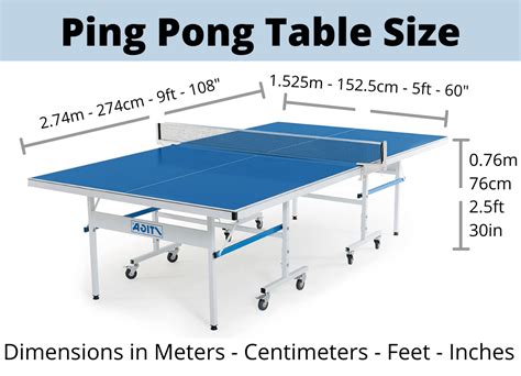 Regulations Ping Pong Table Dimensions: Official Dimensions