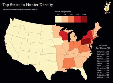 Most Deer Hunters Per Square Mile in U.S. - Big Deer