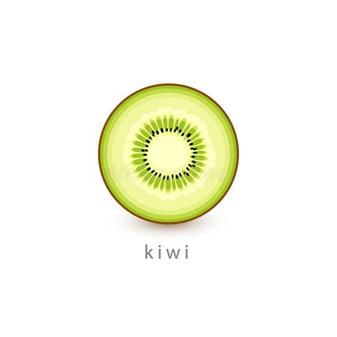 Kiwi Simple Icon. Vegan Logo Template, Minimalism Style. Half Fruit Vector Illustration on White ...