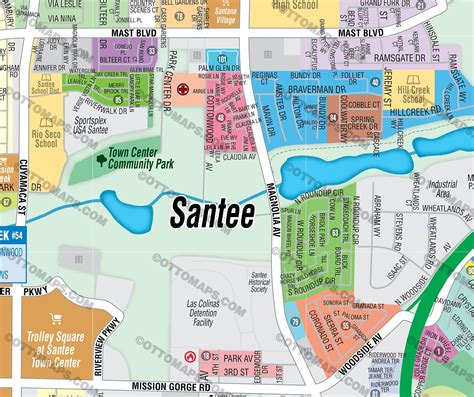 Santee Map, San Diego County, CA – Otto Maps