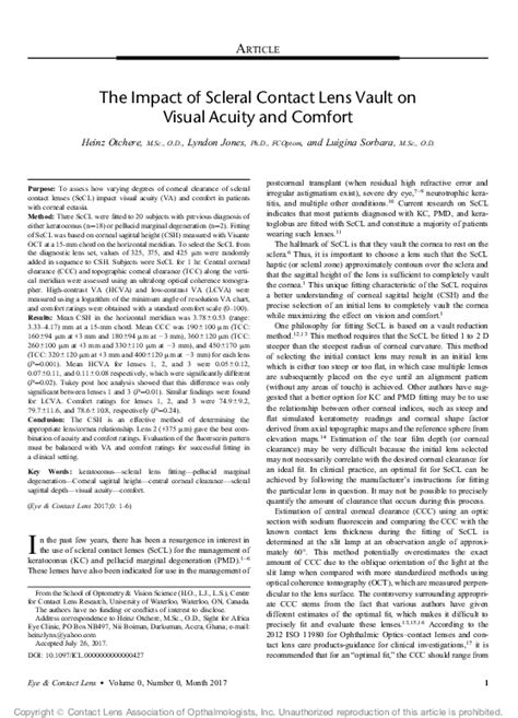 (PDF) The Impact of Scleral Contact Lens Vault on Visual Acuity and Comfort | Heinz Otchere ...