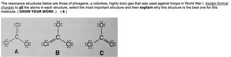 Solved The resonance structures below are those of phosgene, | Chegg.com