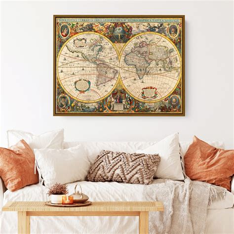 Old World Map, Vintage World Map Canvas, Old World Map Print, New Map ...