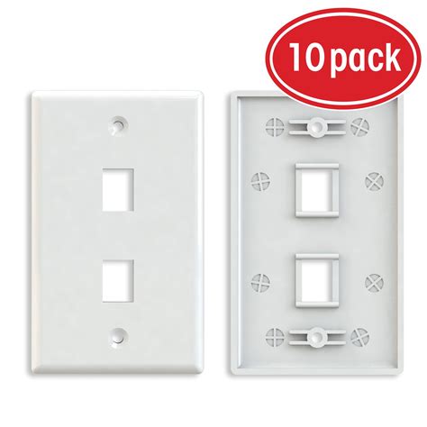 Ethernet Wall Plate, GearIT (10-Pack) 2 Port Cat6 RJ45 Wall Plate Keystone Jack, White - Walmart.com